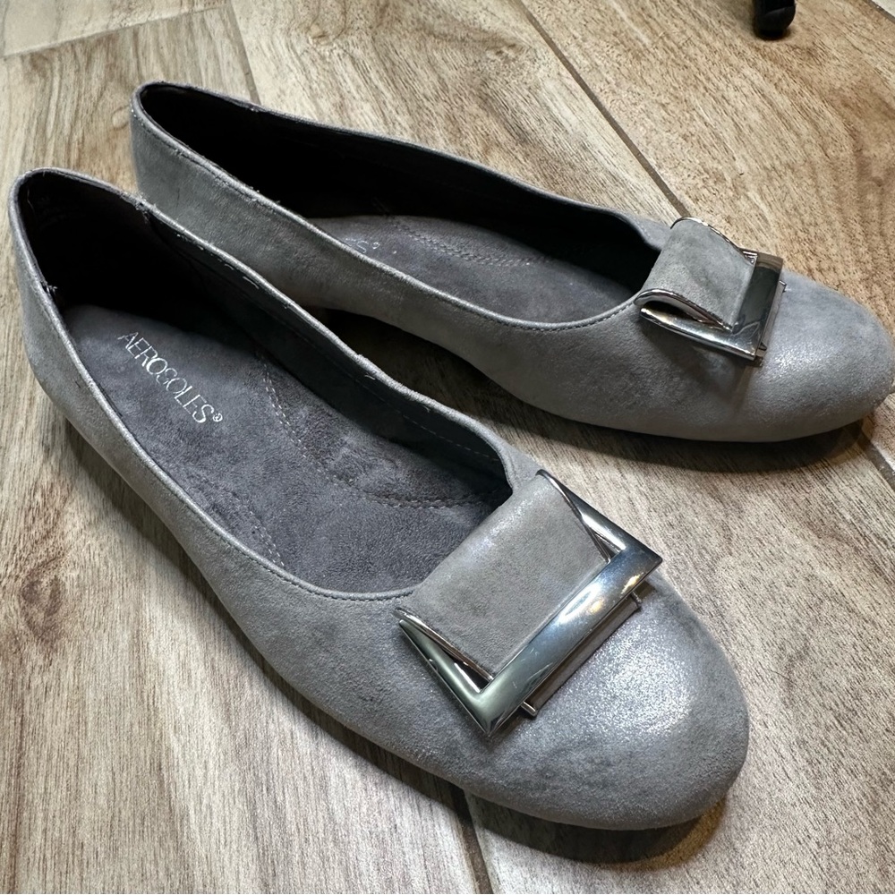 Aerosoles Good Times Gray Loafers with leather upper TR Outsoles Size 7.5M